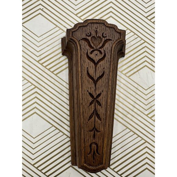 VTG Syroco Homco USA Faux Wood Plastic Wall Pocket Sconce 7 1/2" x 3 1/2" - Picture 1 of 6